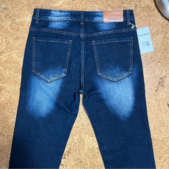Junbaoss Men’s Distressed Slim Fit Stretch Jeans Sz 30 NWT. - Picture 7 of 14